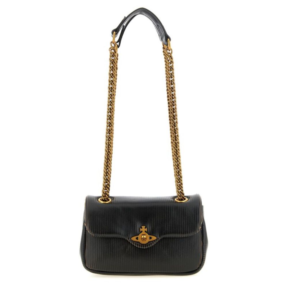 Vivienne Westwood Black Calfskin Shoulder Women's Bag